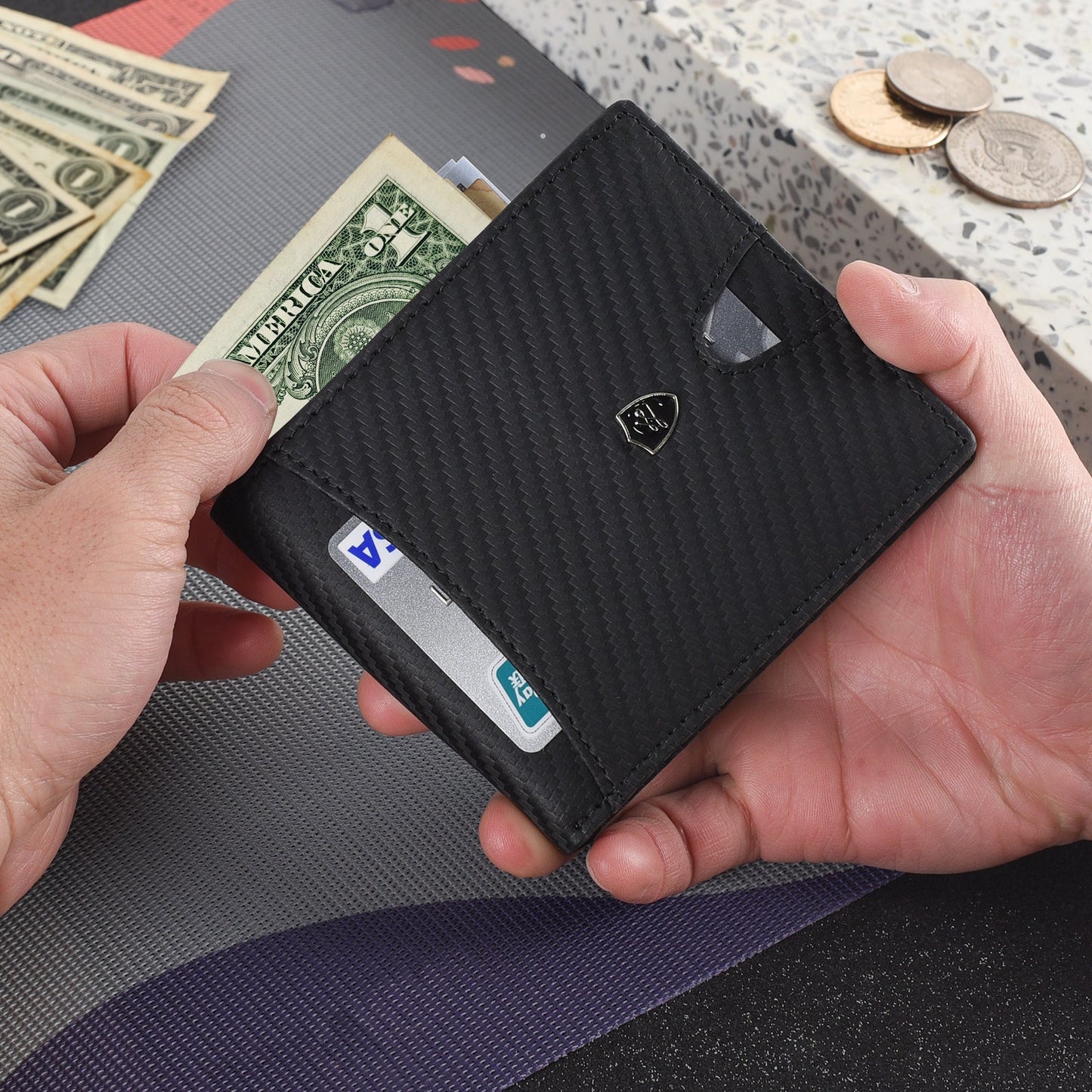 Bifold RFID Card Wallet Carbon Fibre