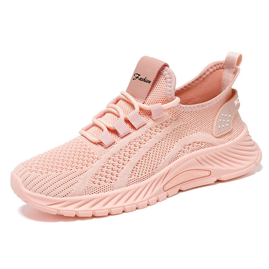 Women Lace Up Running Shoes Sporty Outdoor Beige Fabric Sneakers Comfort Lightweight Non Slip Athletic Shoes for Gym Work Casual