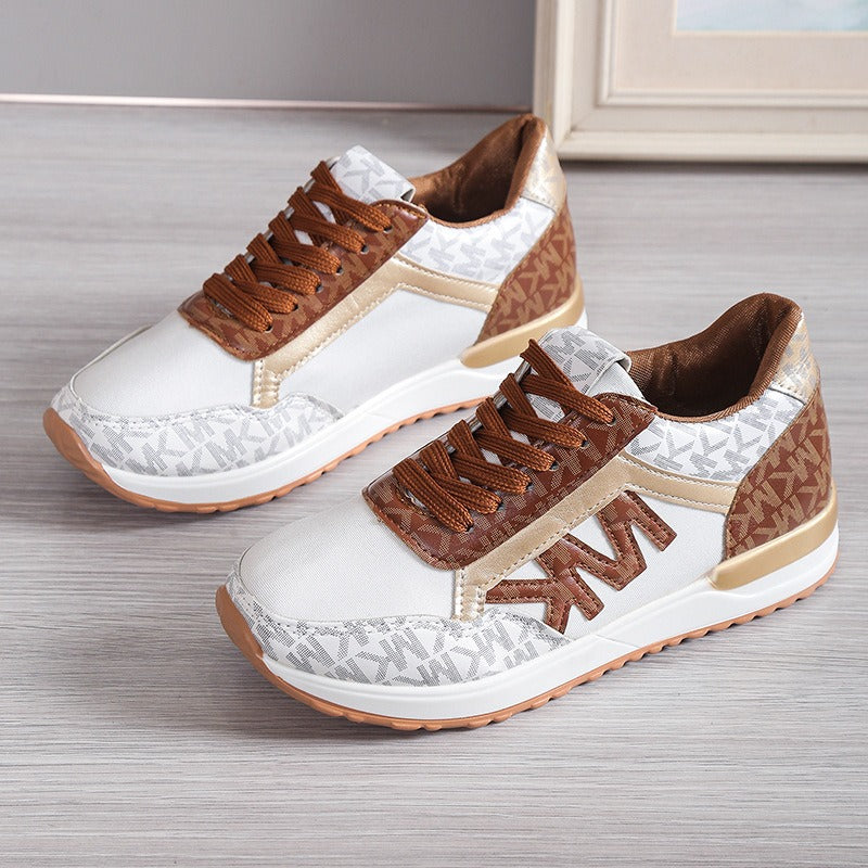 New oversized women's thick sole sports front tie up round toe breathable sports shoes in Roman style