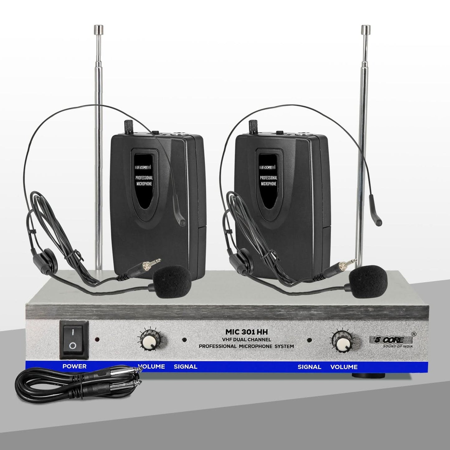 5Core Wireless Microphones W 2 Headset Portable Mini Microfono Inalambricos + Receiver 165Ft Range