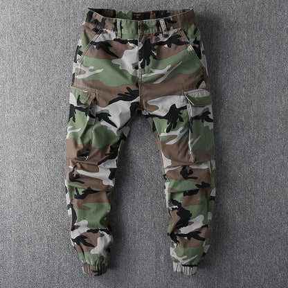 Men's Loose Sports Hard-wearing Ankle Banded Slacks Camouflage Cargo Pants