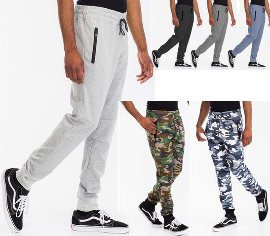 Men's Solid Heathered Jogger Pants