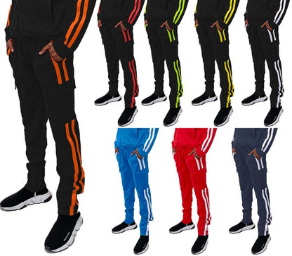 Men's Two Stripe Cargo Pouch Track Pants