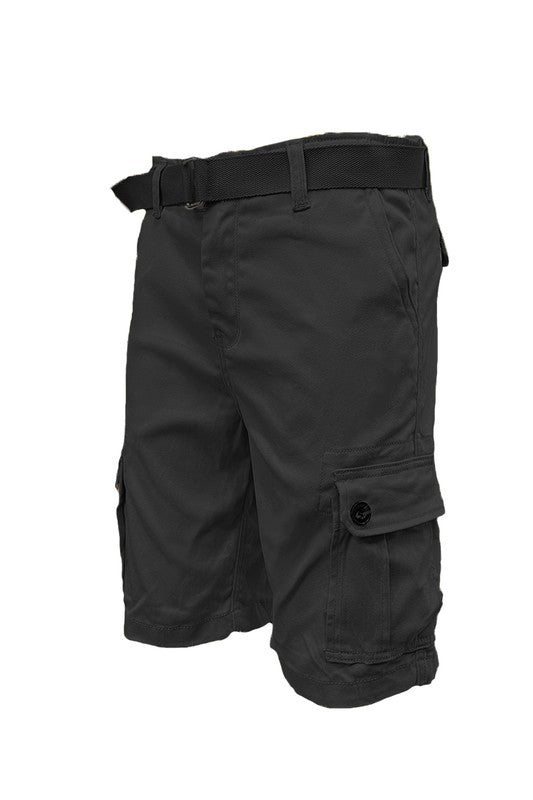 Men's Belted Cargo Shorts with Belt