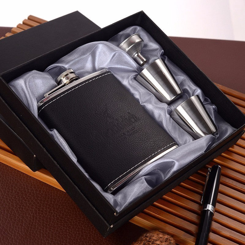 7oz Stainless Steel Bottle Set Portable Gift Box