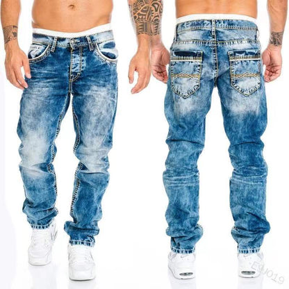 New jeans casual bright line pants straight leg men's pants hip hop jeans