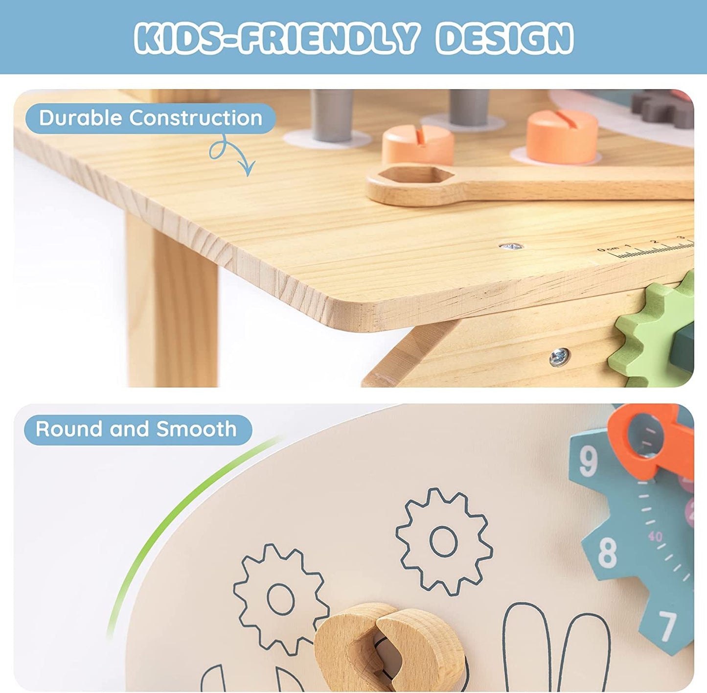 Play Workbench Play Set Toddlers Kids Pretend Tool Bench Toy Workshop Toys