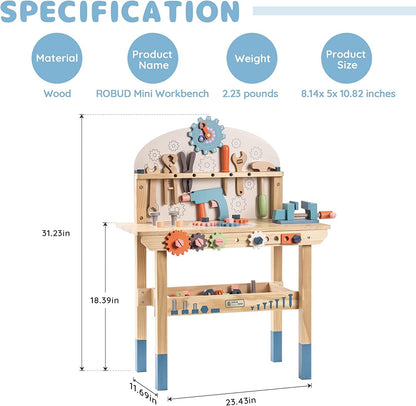 Play Workbench Play Set Toddlers Kids Pretend Tool Bench Toy Workshop Toys