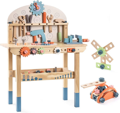 Play Workbench Play Set Toddlers Kids Pretend Tool Bench Toy Workshop Toys