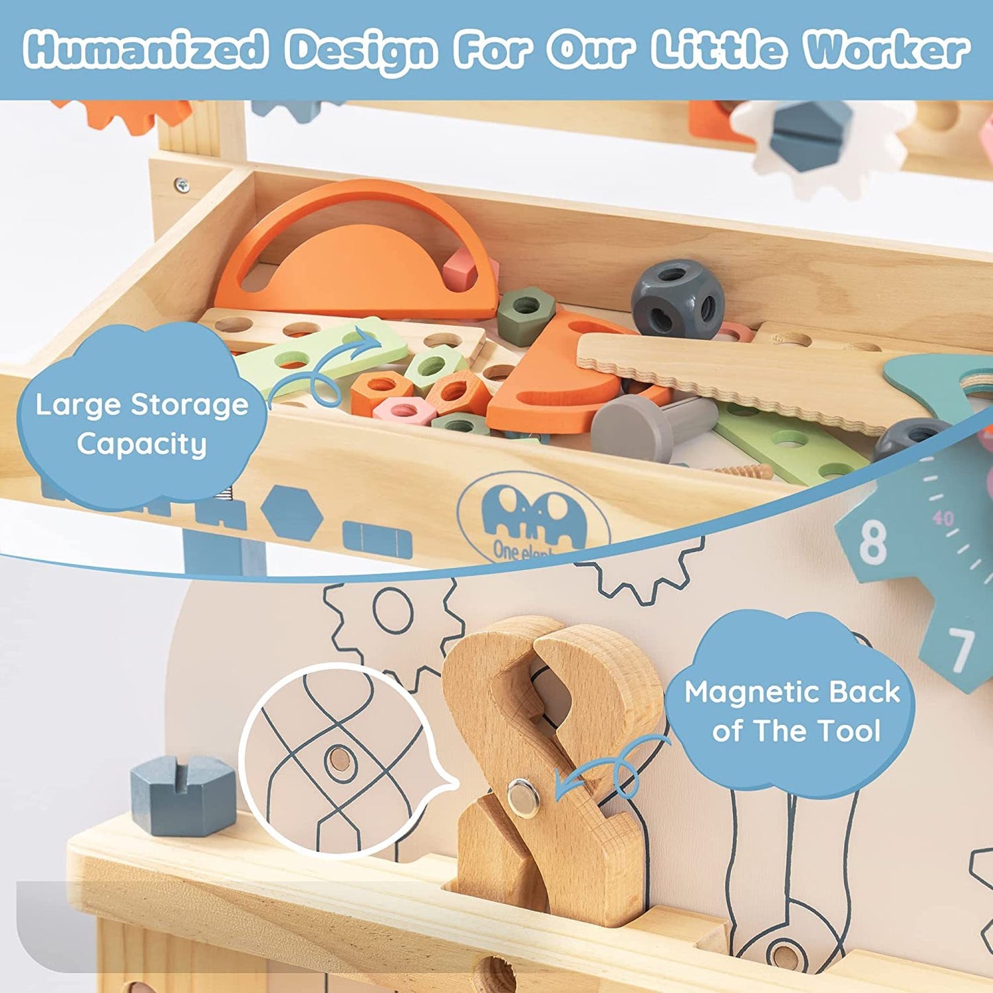 Play Workbench Play Set Toddlers Kids Pretend Tool Bench Toy Workshop Toys