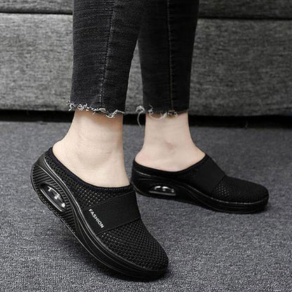 Women Mesh Lightweight Shoes Woman Slippers Wedge Shoes Female Air cushion Sandals Thick Bottem Omen Sneakers Plus Size 43