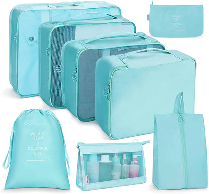 8-Piece Travel Bag Organizer Set