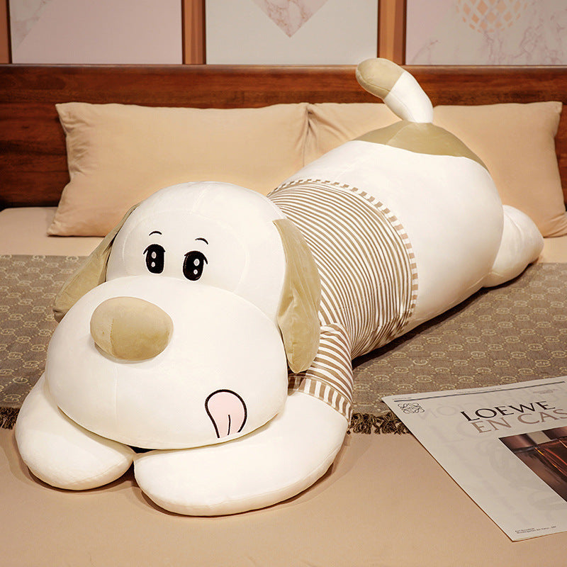 Soft Striped Dog Doll Plush Body Pillow