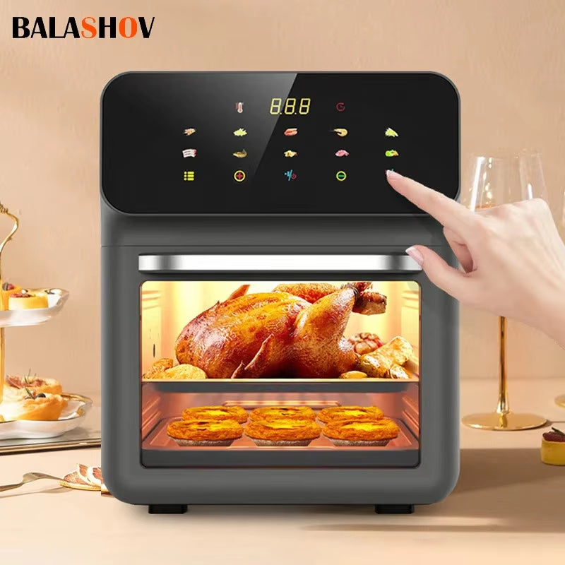 12L Electric Air Fryer Large Capacity Multi-Function Convection Oven Deep Fryer without Oil Kitchen LED Touch BPA Free 1300W