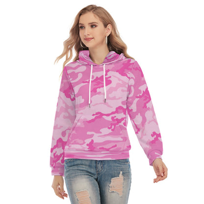 Women's Pink Camo Slim Pullover Hoodie