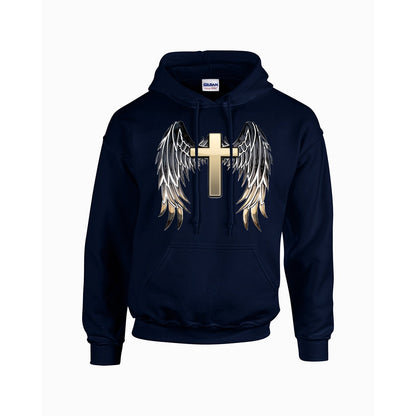 Gold Cross with WIngs Faith Hoodie For The USA - UNISEX