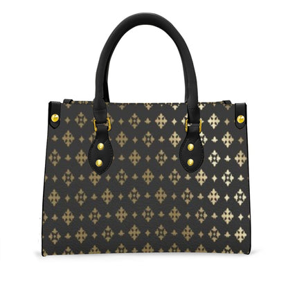 Women's Black Temple II Designer Tote Bag With Black Handle