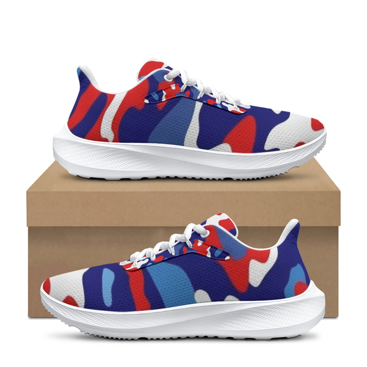 K&S Concepts BLUE WHITE RED CAMO Women's Road Running Shoes