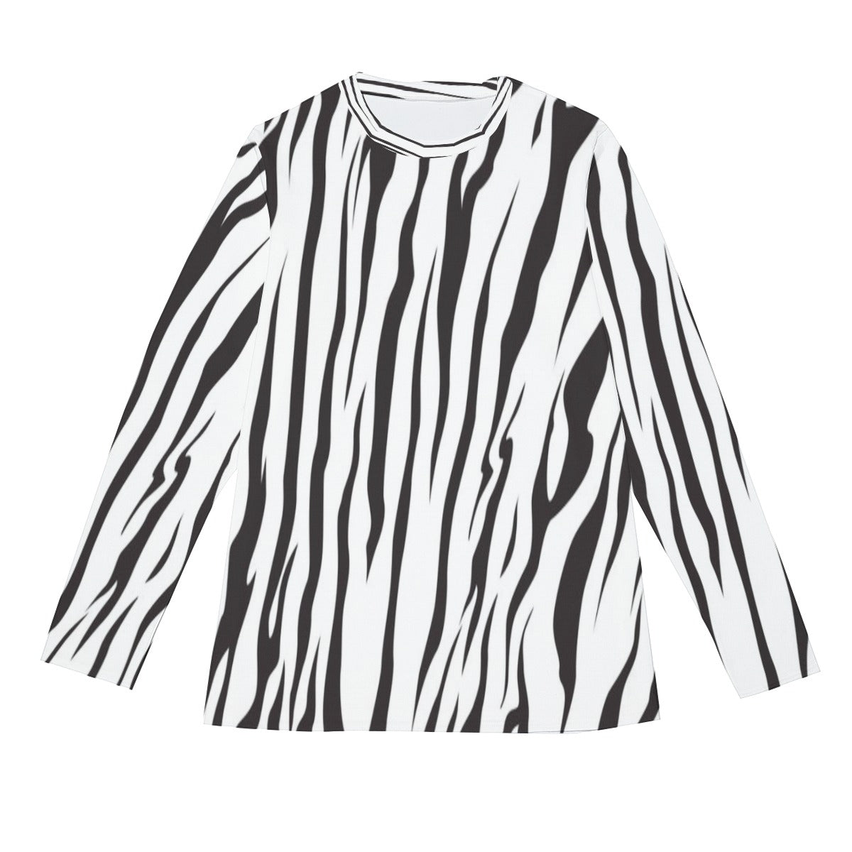 Men's Zebra Print Long Sleeve T-Shirt |  Cotton