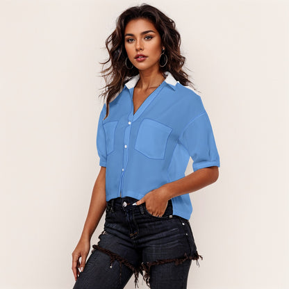 Baby Blue V-Neck Soft - Women's V-neck Shirts