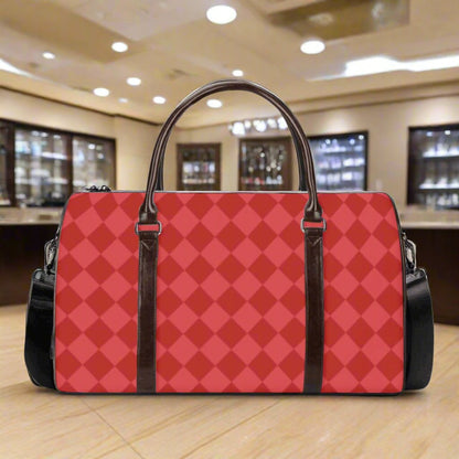 K & S Concepts Red Diamond Designer Travel Duffle Bag