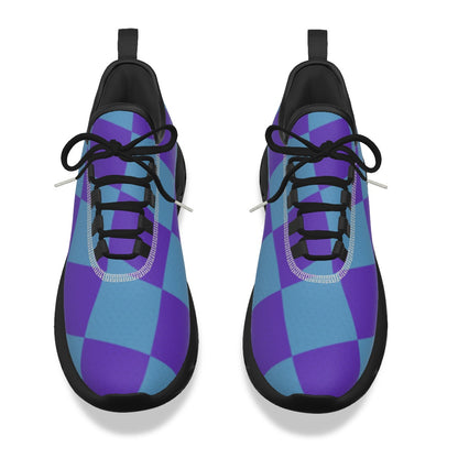 K & S Concepts Purple & Blue Checker Men's Light Sports Shoes