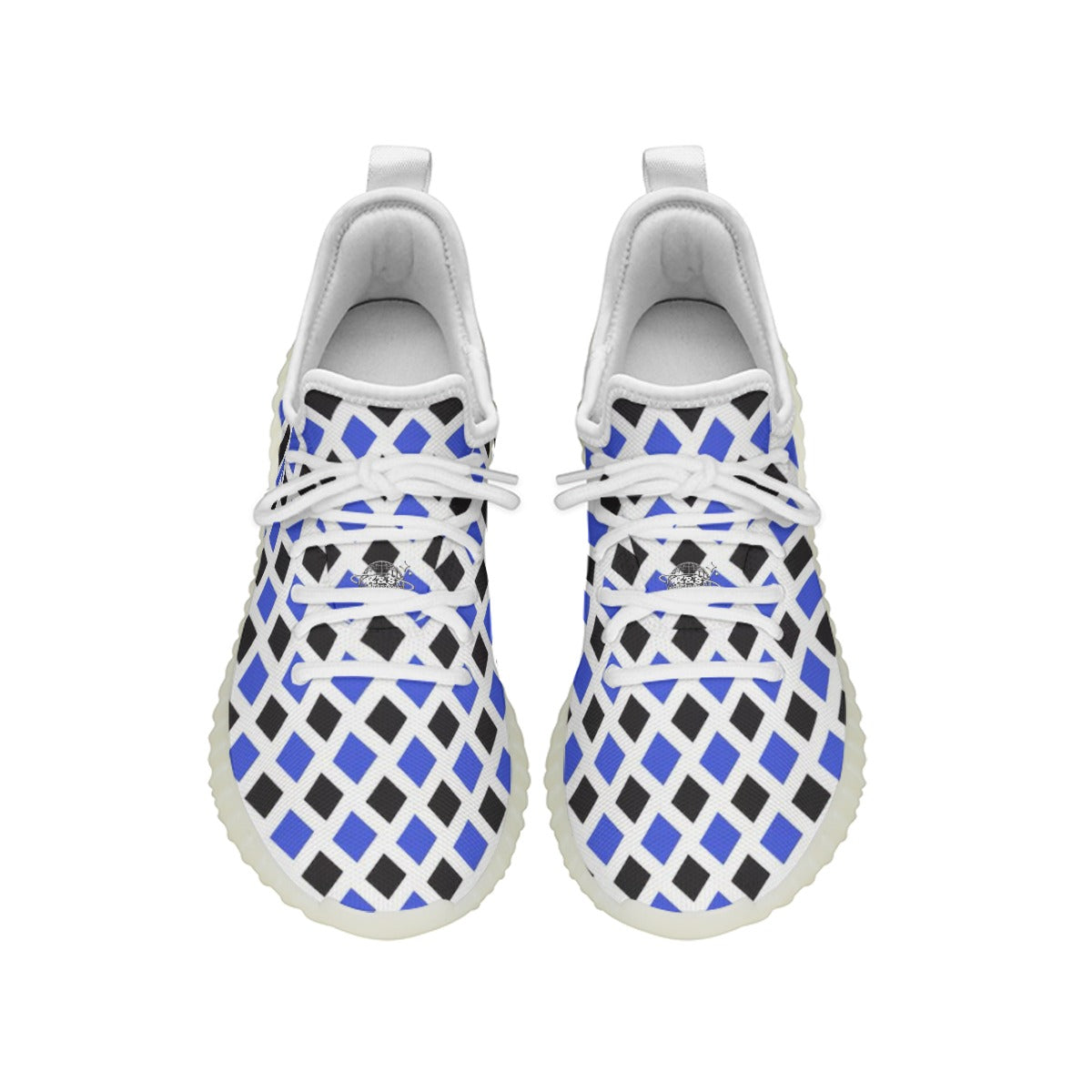 Blue & Black Diamond Pattern Women's Sports Shoes