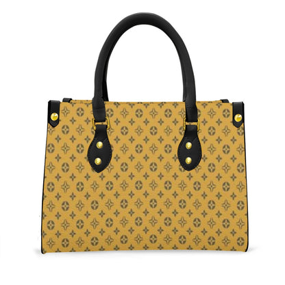 Women's Yellow Temple Designer Tote Bag With Black Handle--Exclusive Limited Edition/Design -Limited Stock Sold