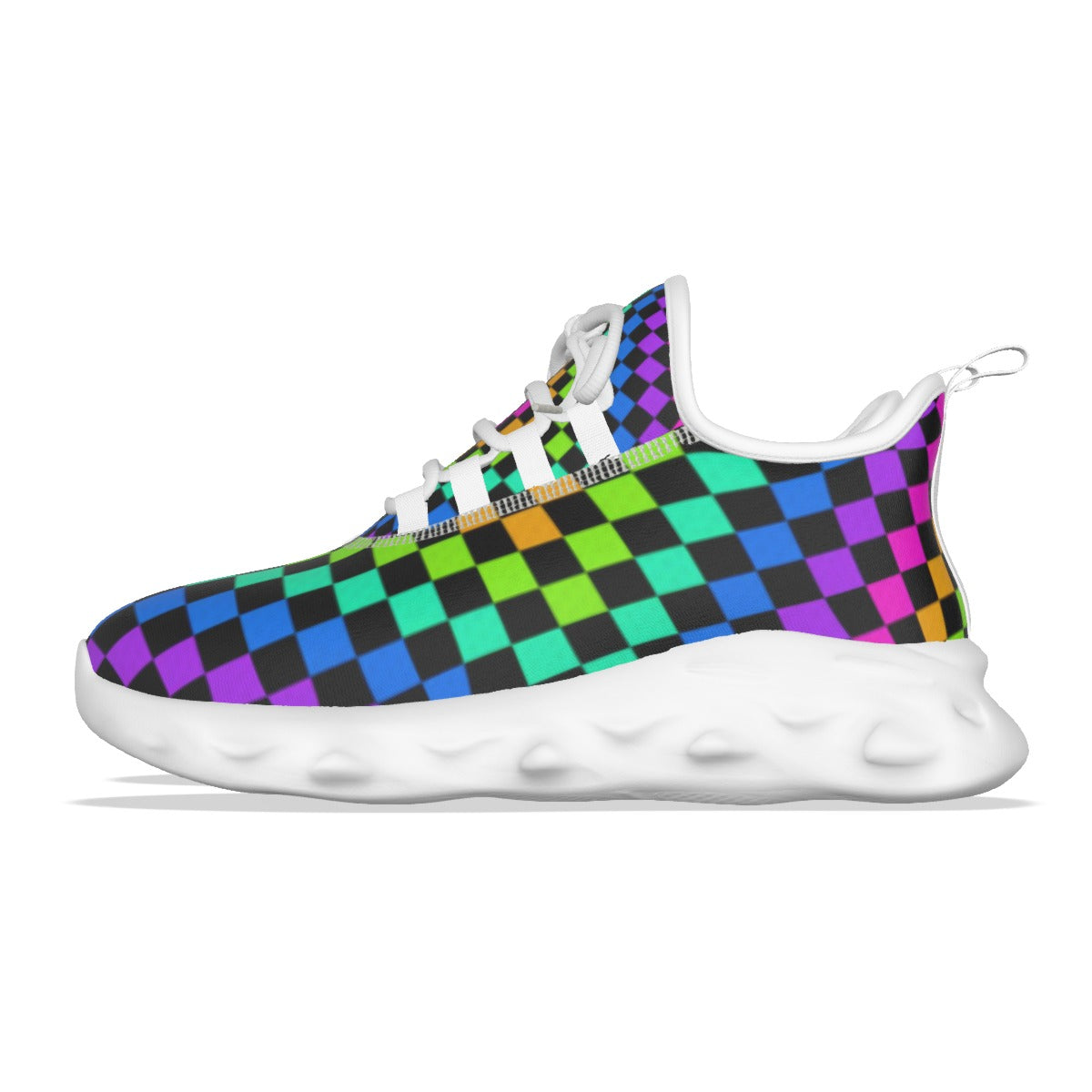 Men's Multi Color Checker Light Sports Shoes