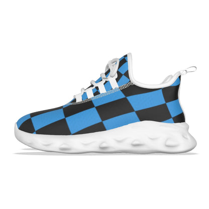 Men's Black & Blue Checker Design Light Sports Shoes