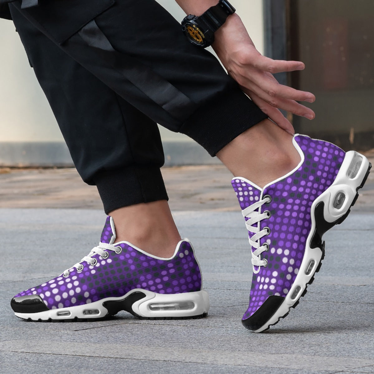 Men's Air Purple Disco Design Cushion Sports Shoes