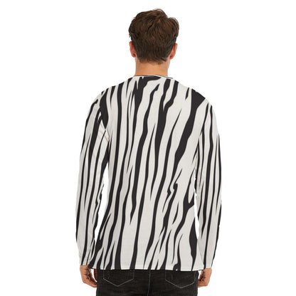 Men's Zebra Print Long Sleeve T-Shirt |  Cotton