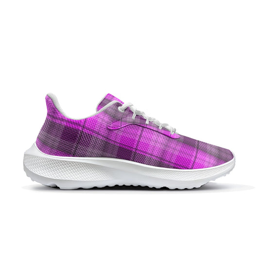 Purple Plaid Design -Women's Road Running Shoes Athletic Casual Shoes