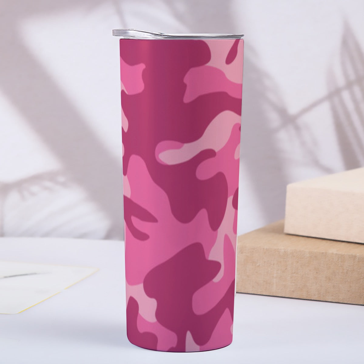 Skinny Hot Pink Camo Design Tumbler Stainless Steel with Lids 20OZ