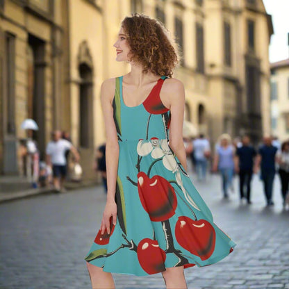 Women's Cherry Design Sleeveless Dress