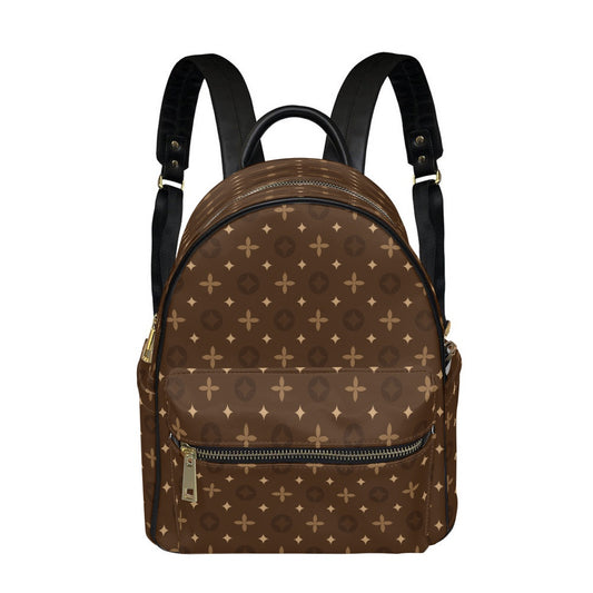 K & S Concepts Brown Temple II Design Small Size Backpack -Exclusive Limited Edition/Design -Limited Stock Sold