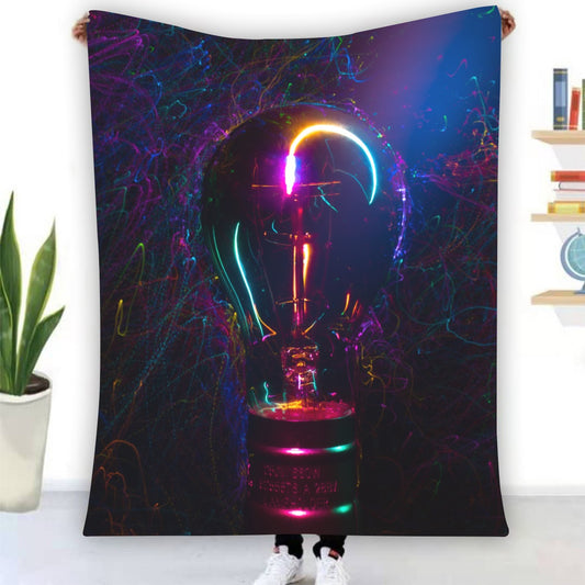 Blanket Throw ----Light Bulb Art Design- Flannel Blanket