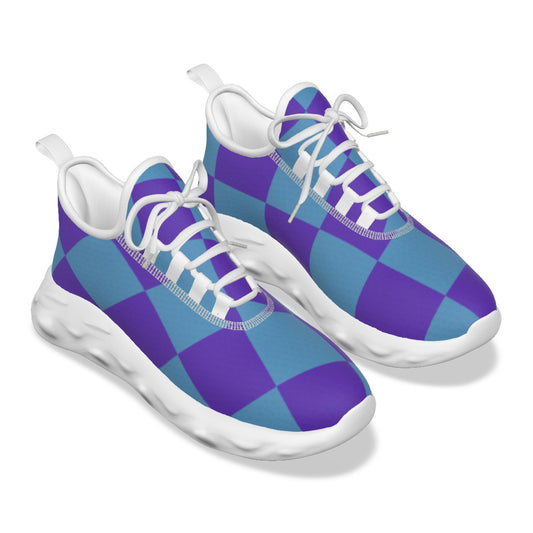 K & S Concepts Purple & Blue Checker Men's Light Sports Shoes