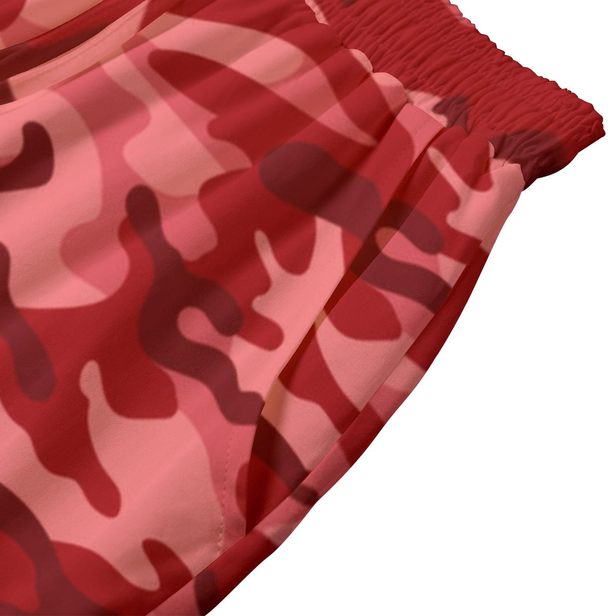 Women's Red Camo Shorts With Drawstring