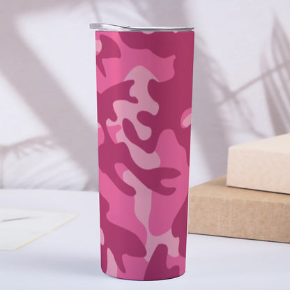 Skinny Hot Pink Camo Design Tumbler Stainless Steel with Lids 20OZ