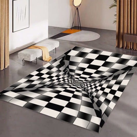 K& S Concepts Black & White 3D Drop Design Foldable Rectangular Floor Mat