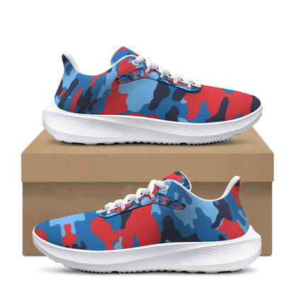 K&S Concepts Blue & Red CAMO Women's Road Running Shoes