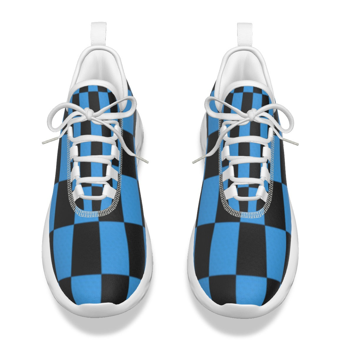 Men's Black & Blue Checker Design Light Sports Shoes