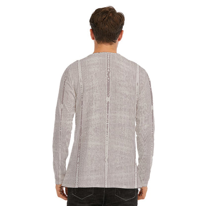 Men's Grey Lines Long Sleeve T-Shirt | Cotton