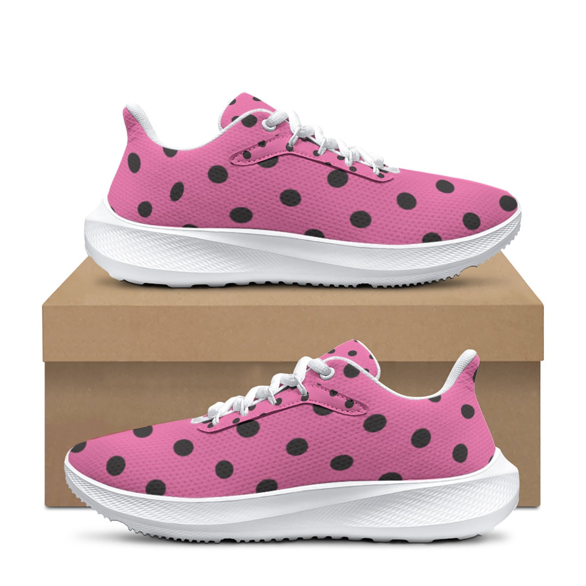 Women's Pink Lady Bug Road Running Shoes