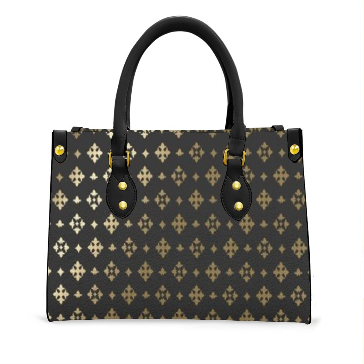 Women's Black Temple II Designer Tote Bag With Black Handle