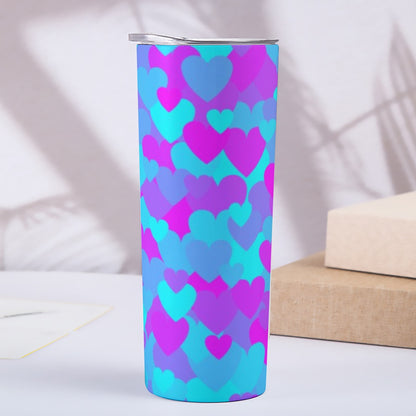 Skinny Neon Hearts Tumbler Stainless Steel with Lids 20OZ