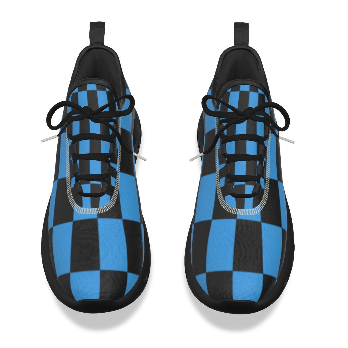 Men's Black & Blue Checker Design Light Sports Shoes