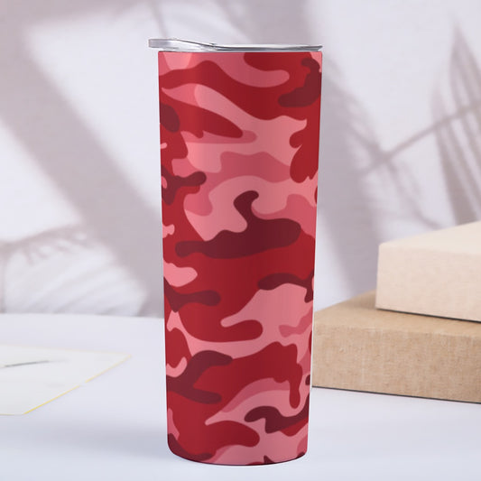 Skinny Red Camo Design Tumbler Stainless Steel with Lids 20OZ