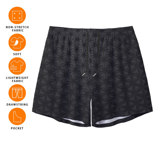 Men's Black Design Sport Pocket Shorts